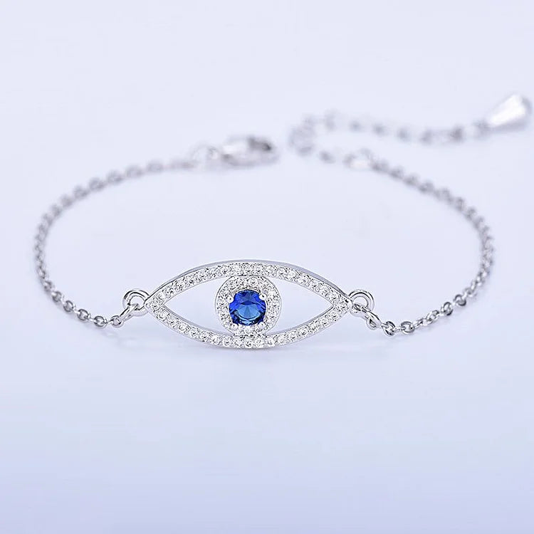Mira Evil Eye Bracelet-A: Silver-State of Style