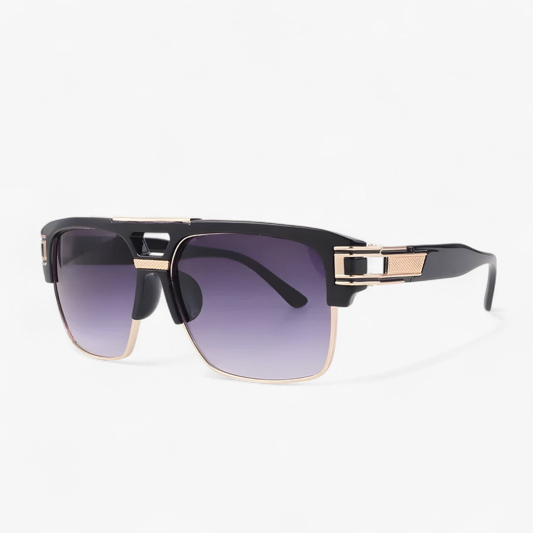 Mirrored Retro Designer Sunglasses – Calvero-Black Grey-State of Style