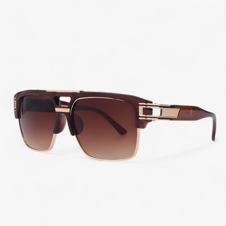 Mirrored Retro Designer Sunglasses – Calvero-Brown-State of Style