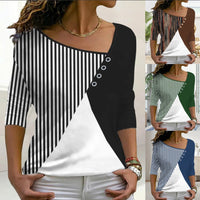 MirtesShirt | Women's Classic V-Neck Tee-Black and White-S-State of Style