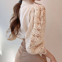MitziBlouse | Women's Elegant Lace Top-Apricot-S-State of Style