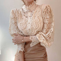 MitziBlouse | Women's Elegant Lace Top-Apricot-S-State of Style