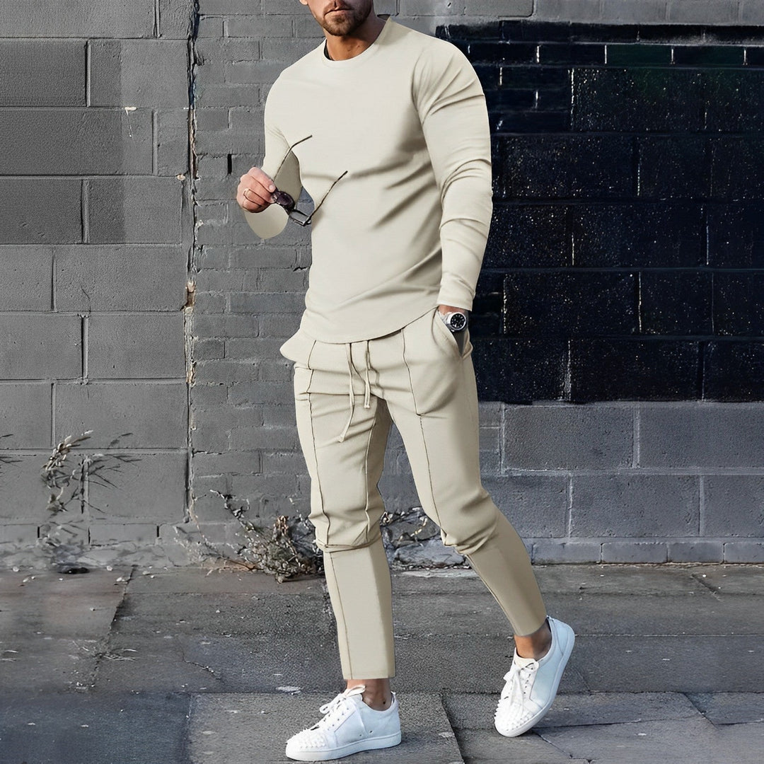 Modern 2-Piece Men's Outfit - Milan-Beige-S-State of Style