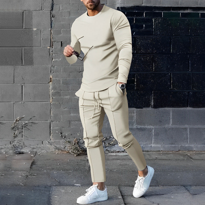 Modern 2-Piece Men's Outfit - Milan-Beige-S-State of Style
