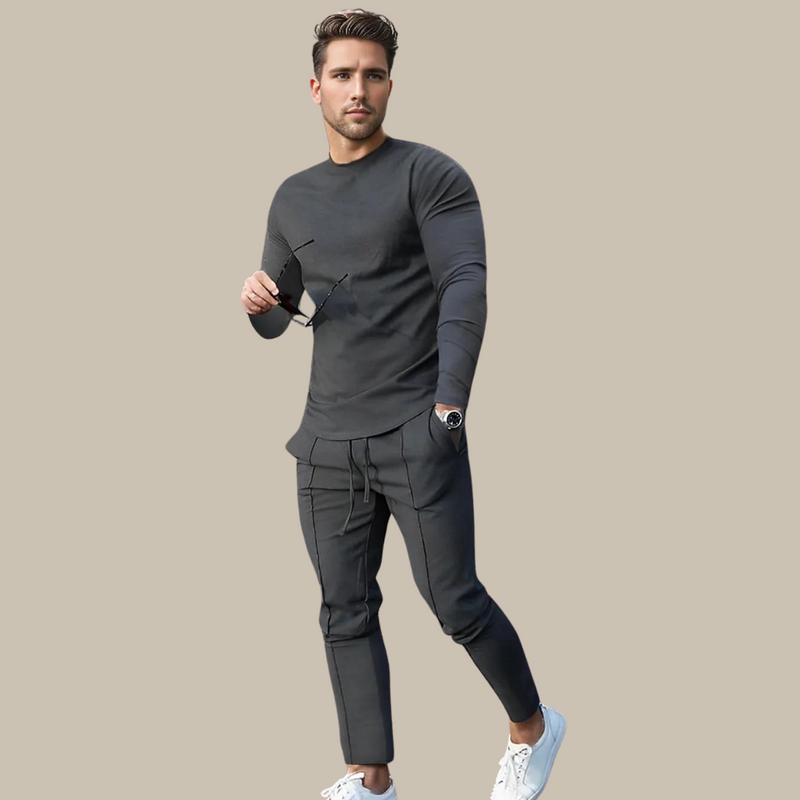 Modern 2-Piece Men's Outfit - Milan-Dark Grey-S-State of Style
