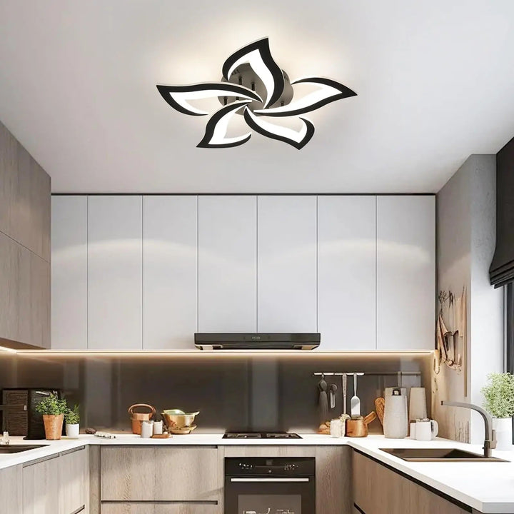 Modern Acrylic Chandelier with Remote Control - Lunora-Black-State of Style