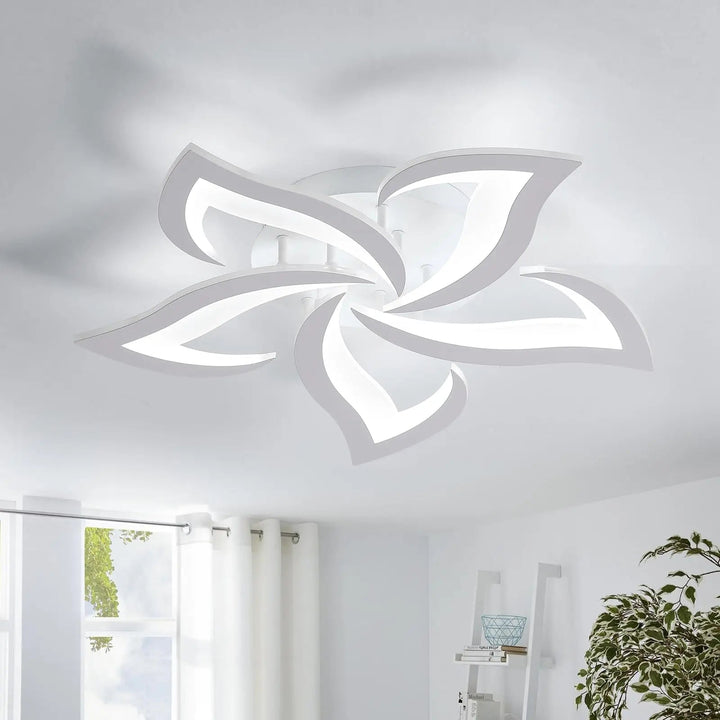 Modern Acrylic Chandelier with Remote Control - Lunora-White-State of Style