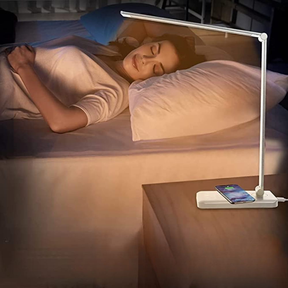 Modern Adjustable LED Desk Lamp with USB Charging Port - BrightEase-Black-State of Style