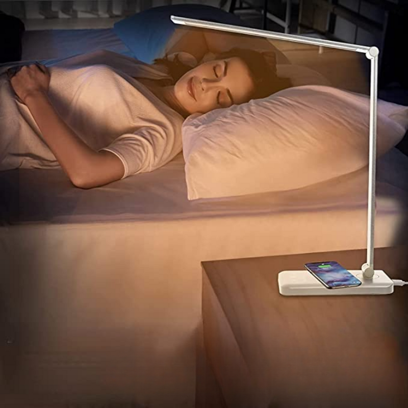 Modern Adjustable LED Desk Lamp with USB Charging Port - BrightEase-Black-State of Style