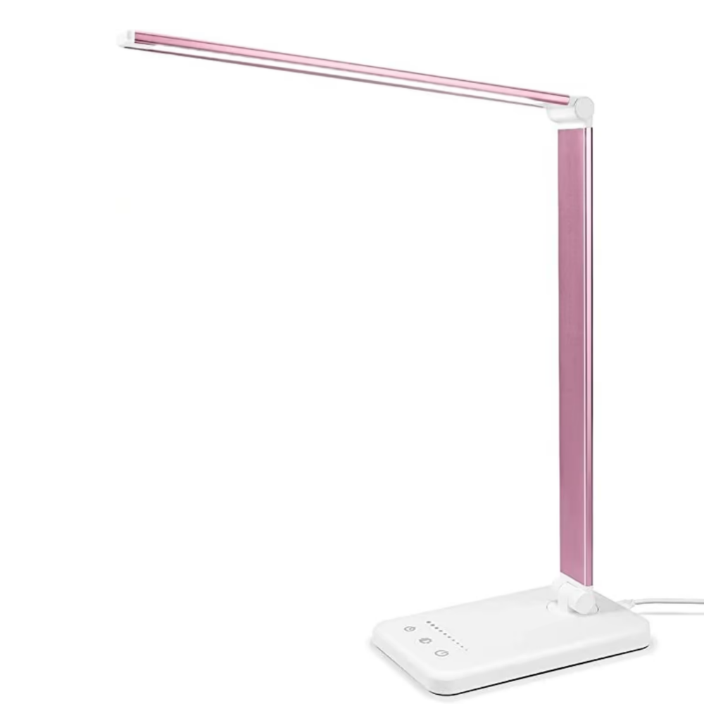 Modern Adjustable LED Desk Lamp with USB Charging Port - BrightEase-White-State of Style