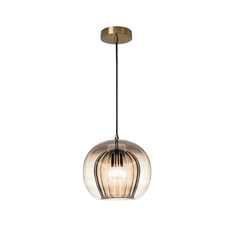 Modern Aluminium-Glass Pendant Lamp - LumaLite-Cognac-Cold White-State of Style