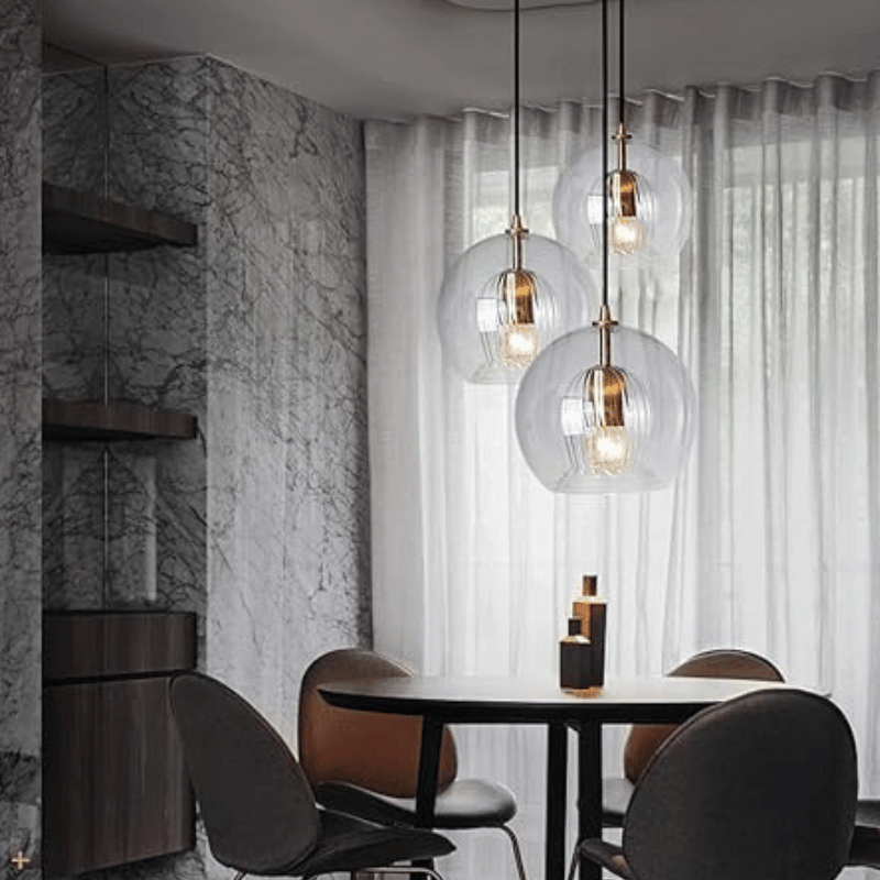 Modern Aluminium-Glass Pendant Lamp - LumaLite-Transparent-Neutral White-State of Style