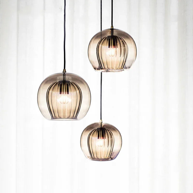 Modern Aluminium-Glass Pendant Lamp - LumaLite-Transparent-Neutral White-State of Style