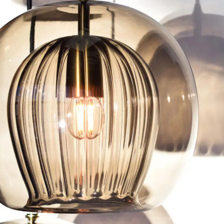 Modern Aluminium-Glass Pendant Lamp - LumaLite-Transparent-Neutral White-State of Style