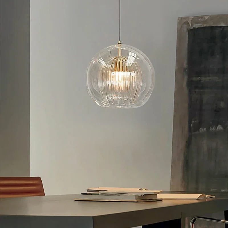 Modern Aluminium-Glass Pendant Lamp - LumaLite-Transparent-Neutral White-State of Style