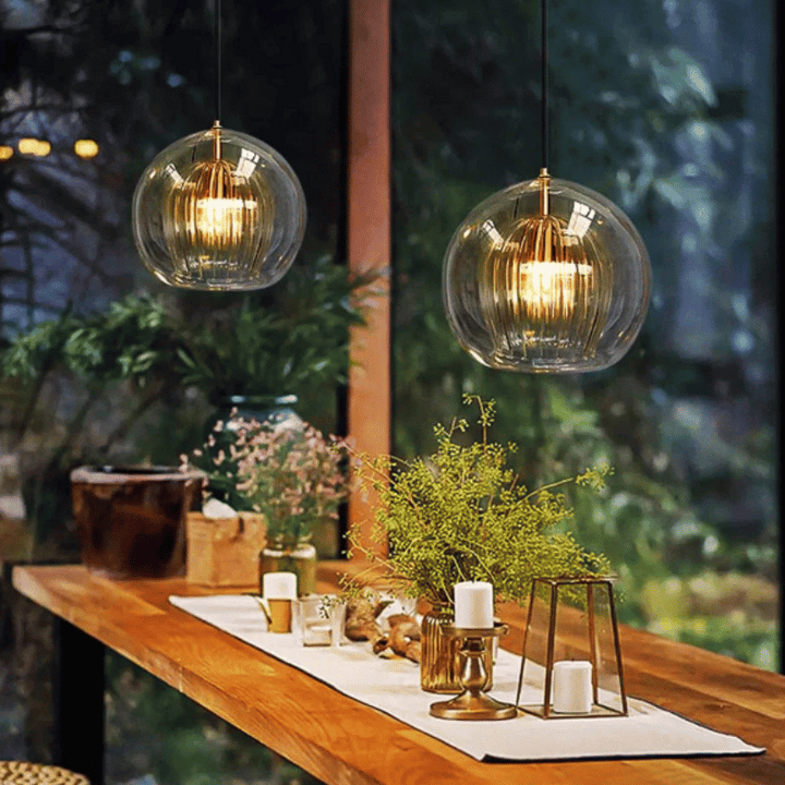 Modern Aluminium-Glass Pendant Lamp - LumaLite-Transparent-Neutral White-State of Style