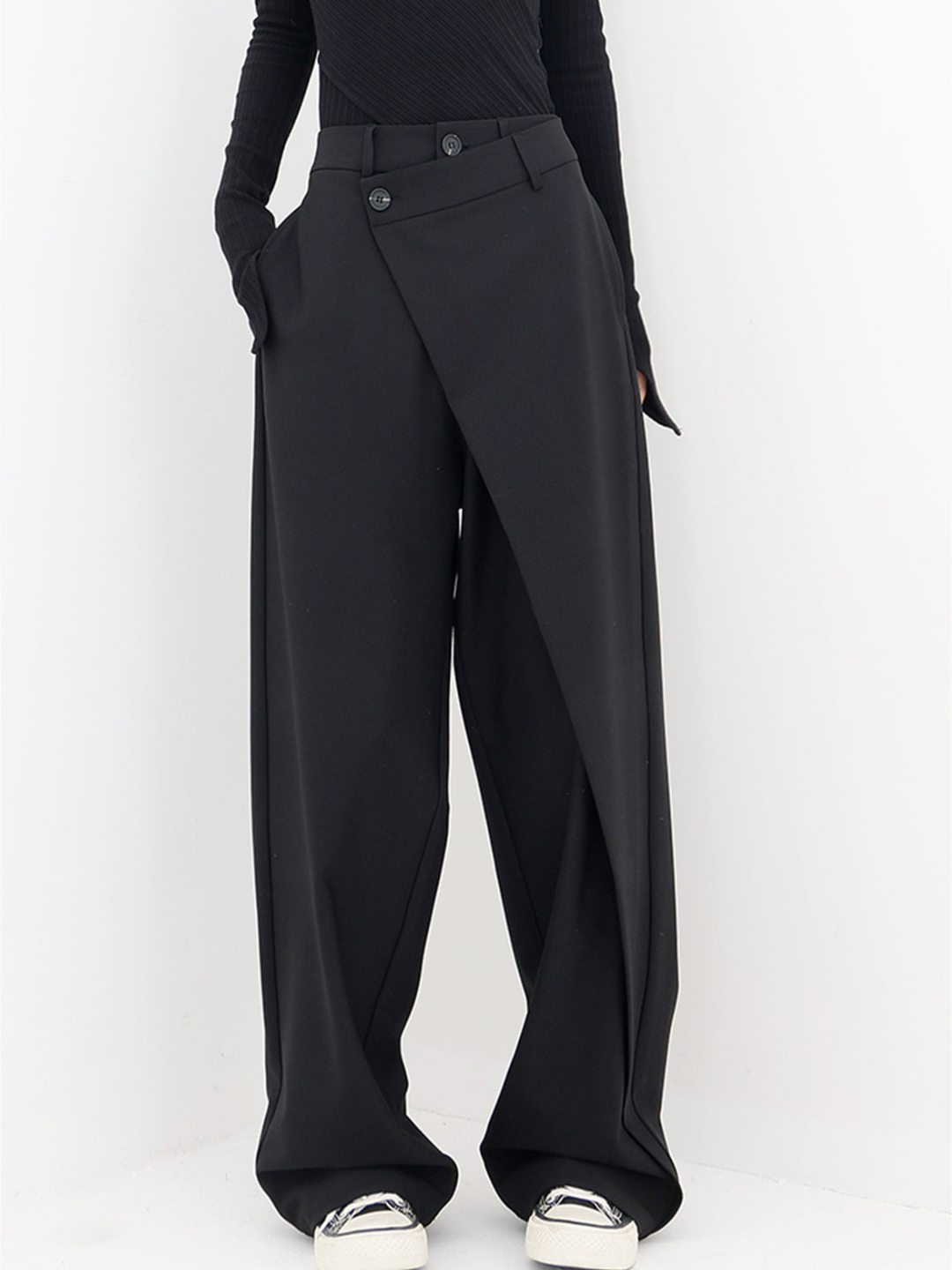 Modern Baggy Ladies Trousers - Emma-Black-S-State of Style