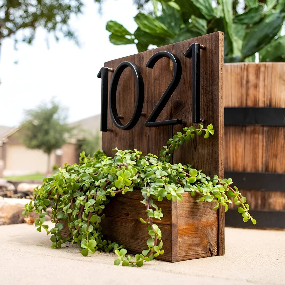 Modern Black House Numbers with Floating Design – Numbré-0-State of Style