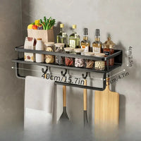 Modern Black Kitchen Rack - MetroRack-Medium with Holder-State of Style