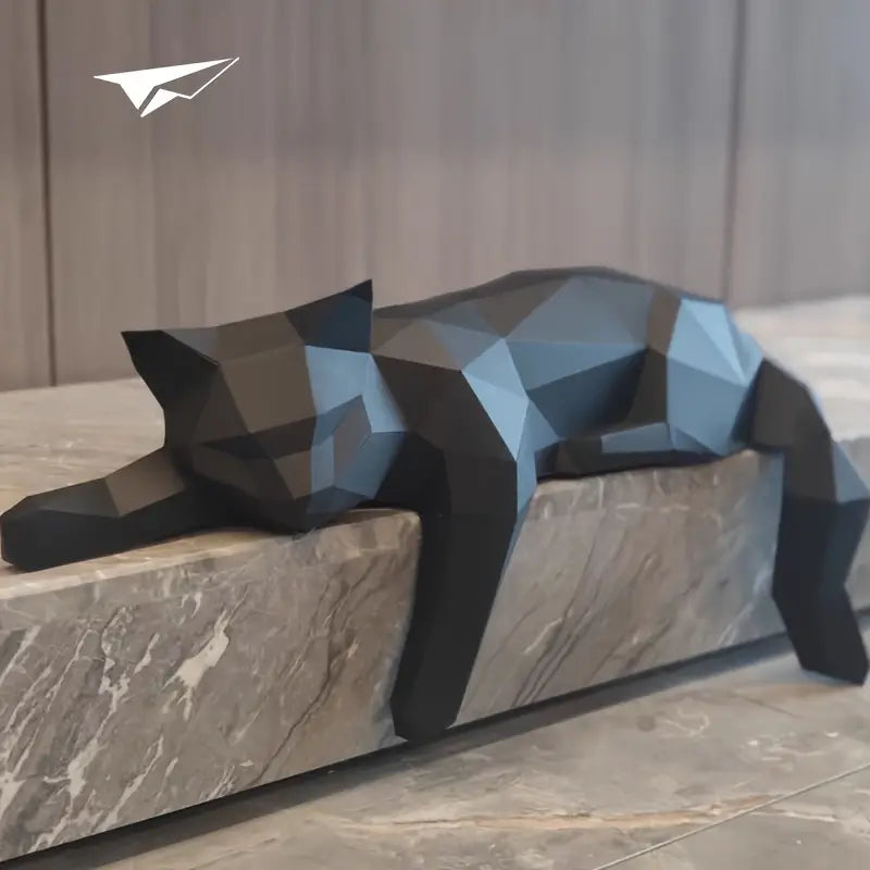 Modern Cat Figurine - Luna-Black-State of Style