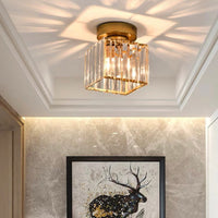 Modern Crystal Ceiling Lamp - CrystalGlow-Black-Square-State of Style