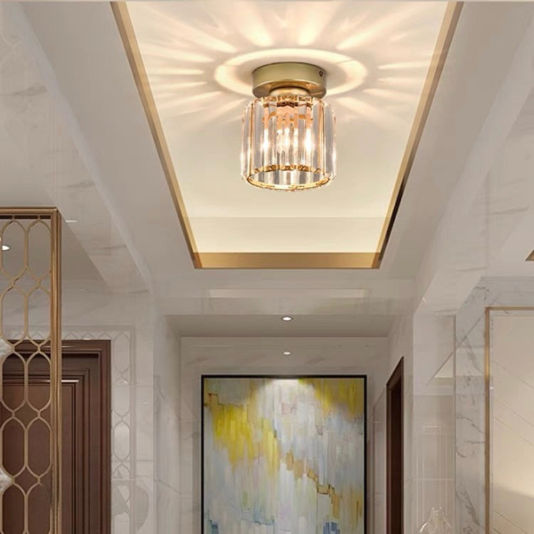 Modern Crystal Ceiling Lamp - CrystalGlow-Black-Square-State of Style
