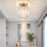 Modern Crystal Ceiling Lamp - CrystalGlow-Black-Square-State of Style