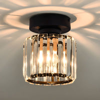 Modern Crystal Ceiling Lamp - CrystalGlow-Black-Square-State of Style