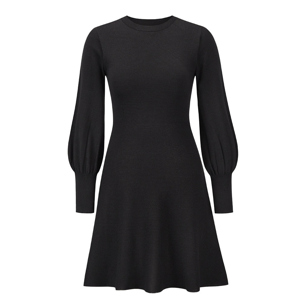 Modern Dress With Balloon Sleeves | Elegant & Stylish-Black-S-State of Style