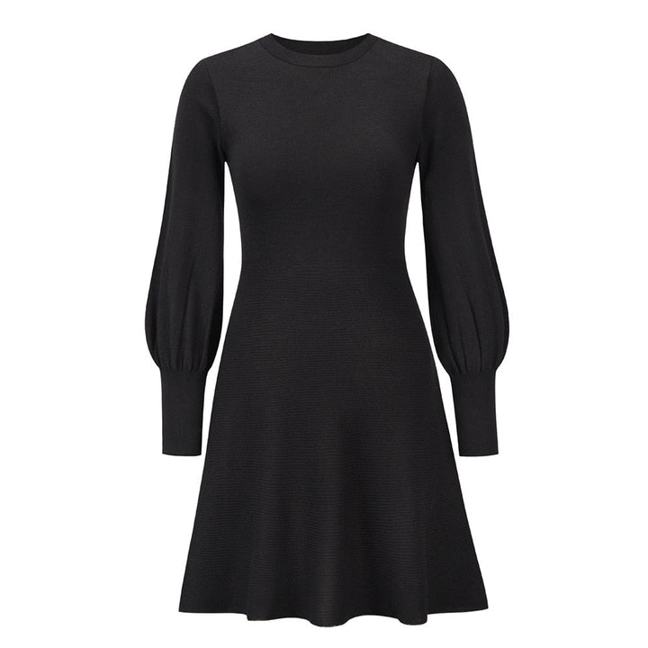 Modern Dress With Balloon Sleeves | Elegant & Stylish-Black-S-State of Style