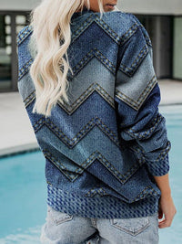 Modern Geometric Sweater with Round Neck - Adelisse-S-State of Style