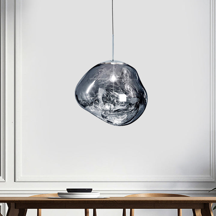Modern Glass Ceiling Light - LunaLux-Silver-7.87 inches-State of Style