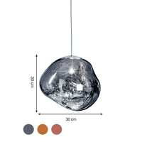 Modern Glass Ceiling Light - LunaLux-Silver-7.87 inches-State of Style