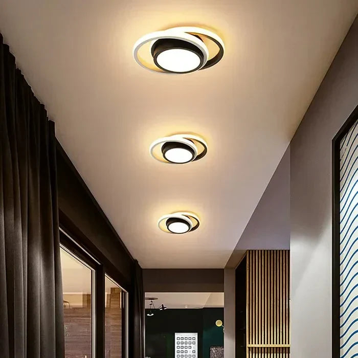 Modern LED Ceiling Lamp with Double Ring Design - Twilight Rings-Round White-State of Style