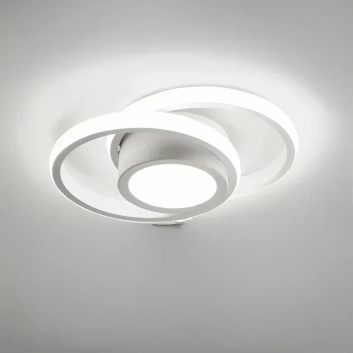 Modern LED Ceiling Lamp with Double Ring Design - Twilight Rings-Round White-State of Style