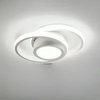 Modern LED Ceiling Lamp with Double Ring Design - Twilight Rings-Round White-State of Style