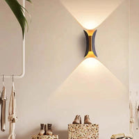 Modern LED Outdoor Wall Lamp - LumiEdge-Black and Gold-Small 6W-Universal White-State of Style