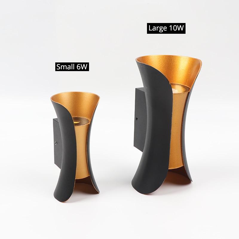 Modern LED Outdoor Wall Lamp - LumiEdge-Black and Gold-Small 6W-Warm white-State of Style