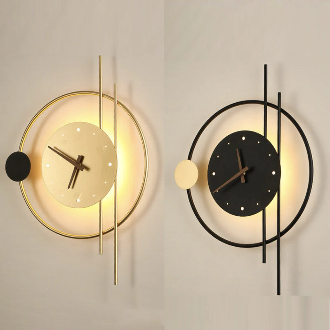 Modern LED wall clock lamp - Chronos-Gold-State of Style