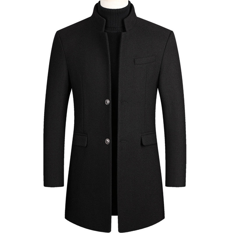 Modern Long Men's Coat - Alexander-Black-M-State of Style