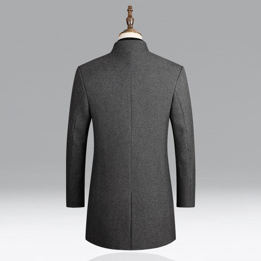 Modern Long Men's Coat - Alexander-Burgundy-M-State of Style
