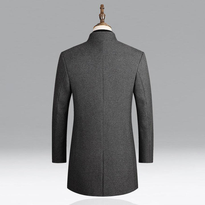 Modern Long Men's Coat - Alexander-Burgundy-M-State of Style
