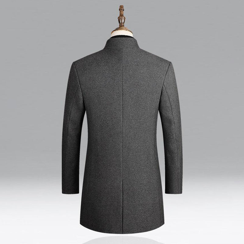 Modern Long Men's Coat - Alexander-Burgundy-M-State of Style