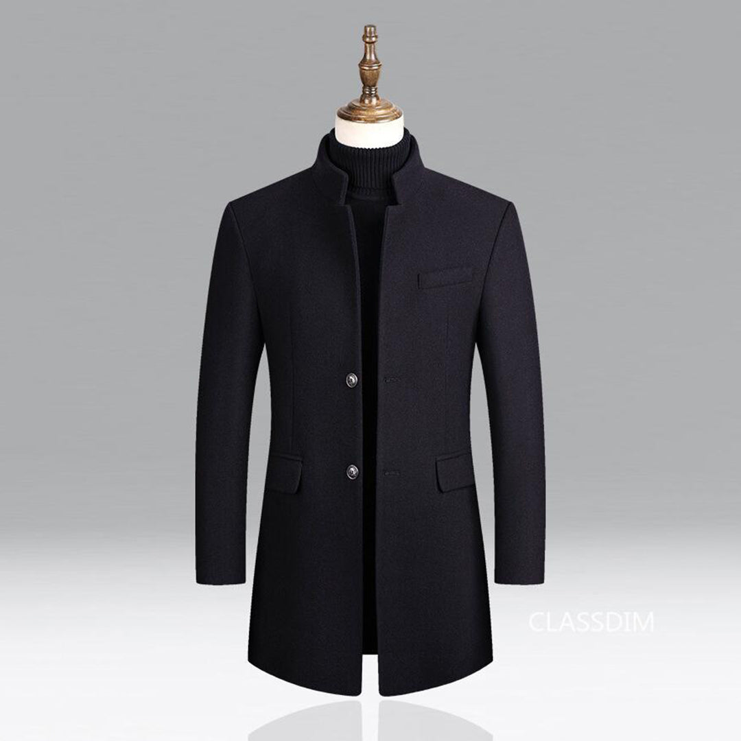 Modern Long Men's Coat - Alexander-Burgundy-M-State of Style