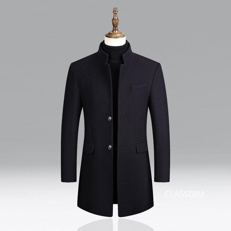 Modern Long Men's Coat - Alexander-Burgundy-M-State of Style