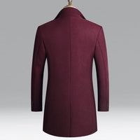 Modern Long Men's Coat - Alexander-Burgundy-M-State of Style