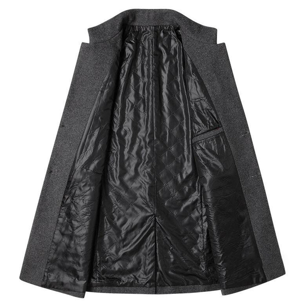 Modern Long Men's Coat - Alexander-Burgundy-M-State of Style