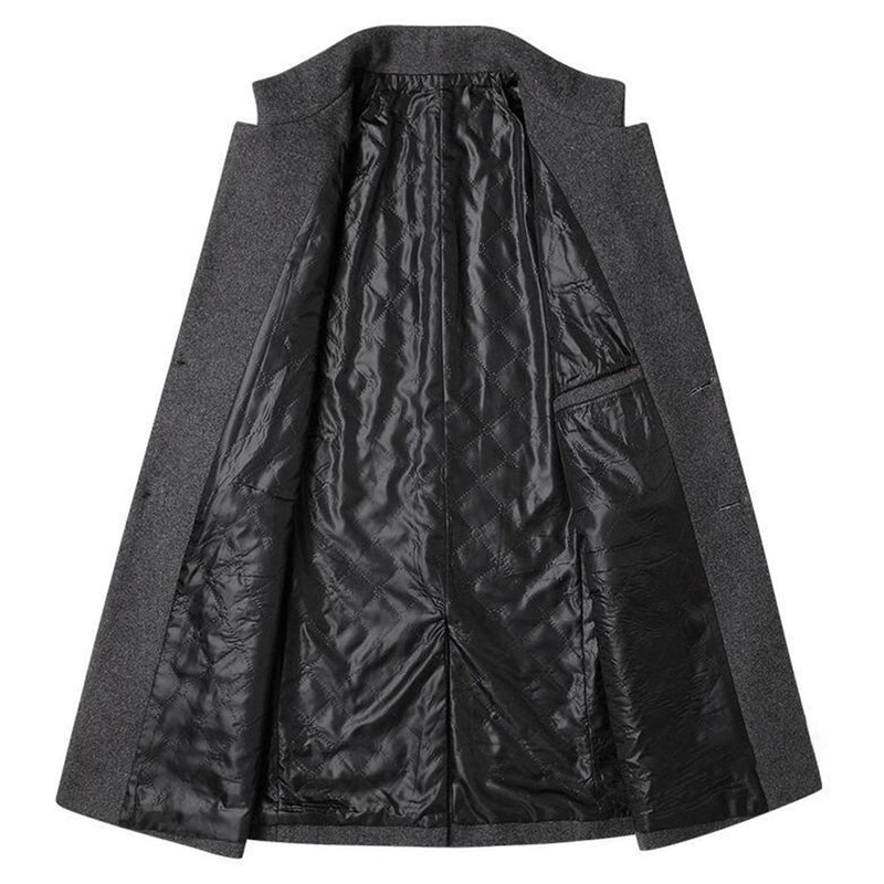 Modern Long Men's Coat - Alexander-Burgundy-M-State of Style