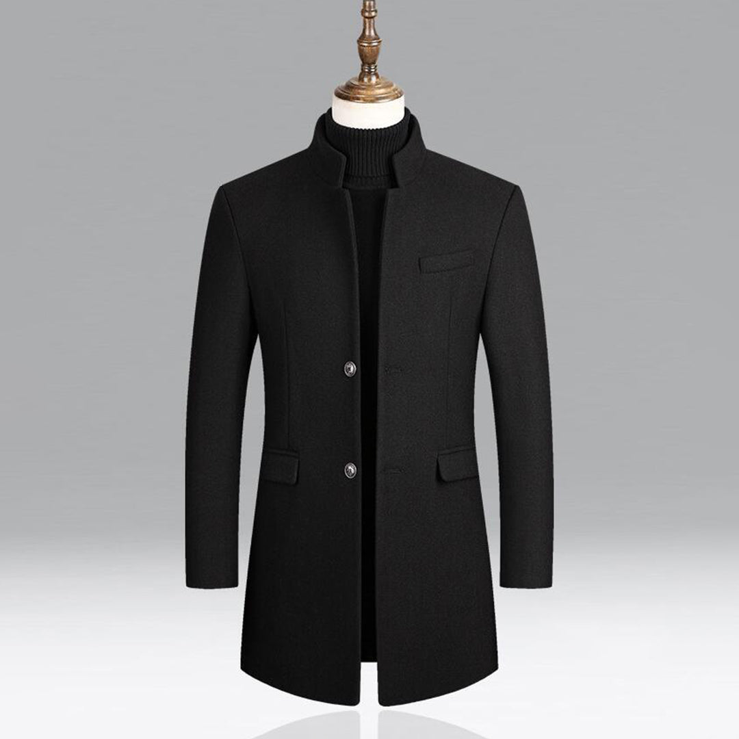 Modern Long Men's Coat - Alexander-Burgundy-M-State of Style