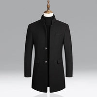 Modern Long Men's Coat - Alexander-Burgundy-M-State of Style